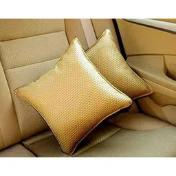 Kozdiko 2 Pcs Leatherette Fabric Vastra Beige Car Cushion Pillow Set for Hyundai Verna Fluidic-picture-16