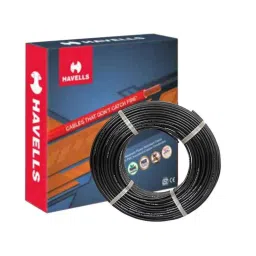 Havells Life Line 1.5 Sqmm Single Core Black FR PVC Insulated Copper Conductor Unsheathed Flexible Industrial Cable, WHFFDNKF11X5, Length: 200 m image 1