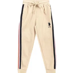U.S. Polo Assn. Kids Boys Colourblocked  Regular Fit Mid Rise Cotton Joggers-image-7