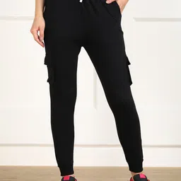 SHARKTRIBE Women Black Solid Joggers-picture-13