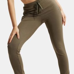 Jockey Women Olive Green Solid Slim Fit Joggers-picture-40