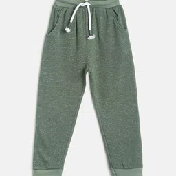 MINI KLUB Infant Boys Olive Green Solid Pure Cotton Joggers-picture-10