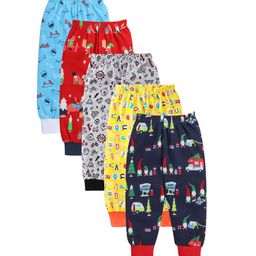 EIO Infants Pack Of 5 Conversational Printed Pure Cotton Joggers-picture-15