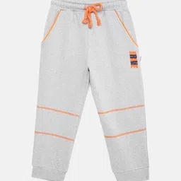 mackly Boys Grey & orange Solid Joggers image 3