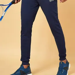 Ajile by Pantaloons Men Navy Blue Solid Slim-Fit Joggers image 5