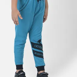 Cub McPaws Boys Blue Solid Straight Fit Joggers image 2