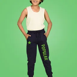 NUSYL Boys Star & Text Printed Cotton Joggers image 3