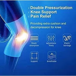 Kudize 2 Pcs Fabric Open Patella Hinged Blue Knee Brace Set for Men &a; Women, Size: XL image 4