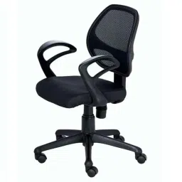 VJ Interior Provo Polypropylene &a; Upholstery Net Fabric Black Low Back Mesh Chair, VJ-723 image 3