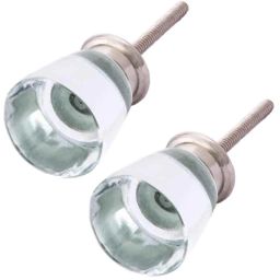 Atom 1.25 Inch Round Long Clear Crystal Glass Cabinet Door knob (Pack of 2)-picture-15