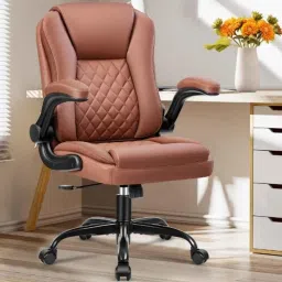 Chairtech 50x50cm 113kg High Back Leatherette Brown Executive Office Chair image 2
