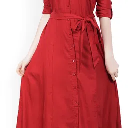 tokyo talkies Women Maxi Red Full Length Dress-picture-25