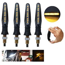 Kozdiko 4 Pcs Plastic Front &a; Rear Side Sleek Yellow Bike Indicator Set for Honda CBR 150R image 3