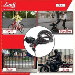 Link CL-01 100cm Steel Black Multipurpose Cable Lock image 4
