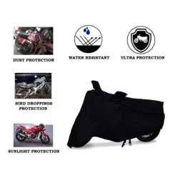 Riderscart Polyester Black Waterproof Two Wheeler Body Cover with Storage Bag for Honda Dio DLX BS6 109 CC image 2