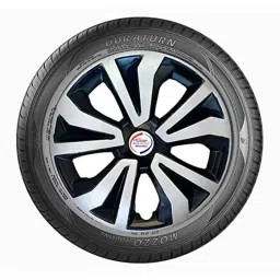 Auto Pearl 4 Pcs 14 inch Polypropylene Black &a; Silver Press Type Car Wheel Cover Set with Retention Ring for Ford Fiesta Classic 2011-2012, WC14in_Tiago_BlkSil_FiestaClassic2011_12 image 4