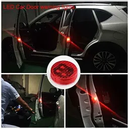 Kozdiko 4 Pcs Waterproof Wireless Car Door Red Warning Light Indicator Set with 5 LED &a; Free Batteries for Tata Hexa image 4