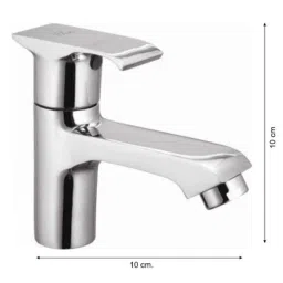 Drizzle Swift 2 Pcs Brass Chrome Finish Silver Pillar Cock Set, APILLARSWIFT2 image 2