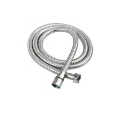 Drizzle 1.5m 2 Pcs Brass Chrome Finish Silver Flexible Tube Set, A15MTUBE2-picture-26