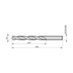 Dormer Pramet 0.61mm HSS Bright Finish Parallel Shank Jobber Drill, Overall Length: 26 mm, A100N73 image 2
