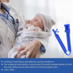 Clear &a; Sure Blue Plastic Umbilical Cord Clamp, Q4-V5SR-P543 (Pack of 100) image 3