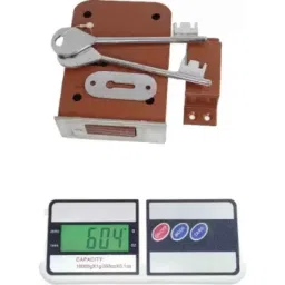 generic Steel Chrome Maroon Door Lock image 3