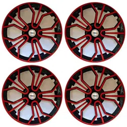 Prigan 4 Pcs 14 inch Polypropylene Black &a; Red Wheel Cover Set for Tata Indica Vista, Magic Black Red 14-picture-36