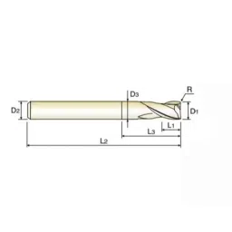 YG-1 60mm 2 Flute End Mill for Rib Processing, G8A60922 image 2