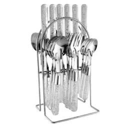 Elegante 24 Pcs Maple Clear Stainless Steel &a; Plastic Cutlery Set, SL-137A (Pack of 5)-image-58