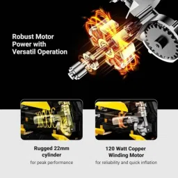 Dylect Turbo Port 300 12VDC 120W 2-in-1 Digital Tyre Inflator for Car, Bike &a; Bicycle, DTTIACDC2X image 4