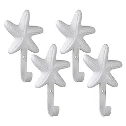Screwtight 1/2 inch Iron White Decorative Star Fish Wall Hook, S181905WHT-4 (Pack of 4)-picture-17