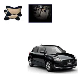 Kozdiko 2 Pcs Memory Foam Beige &a; Black Car Neck Rest Cushion Pillow Set for Maruti Suzuki New Swift 2018-picture-44