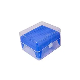Clear &a; Sure 100 Hole Polyacrylate White &a; Blue Micropipette Tips Stand Box for Laboratory image 3