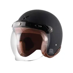 Axor Retro Jet ABS &a; Leather Black Open Face Helmet, AHRJDBXL, Size: XL-picture-46