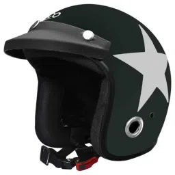 Habsolite HB-ESG Ecco Star Open Face Green Helmet With Detachable Cap &a; Adjustable Strap, Size: Medium-picture-45
