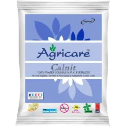 Agricare Calnit 1kg White Prilled Green House Grade Soluble Calcium Nitrate (15.5-N:18.8-Ca) Fertilizer-image-80