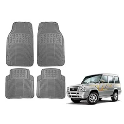 Kozdiko 4 Pcs Grey Rubber Car Mat Set for Tata Sumo-picture-26
