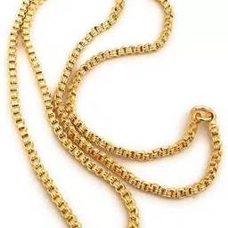 gafut 1 gram Stylish Golden Neck woman Chain “24” Inches Gold-plated Chain Gold-plated Plated Alloy Chain image 1