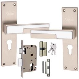 ATOM 203mm Zinc Silver Satin Finish Mortise Door Lock Set, MH-O47-CY-SS-BSK-picture-44