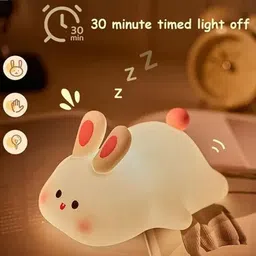 decovate Cute Rabbit Night Light, USB Rechargeable, Changing Light, Room Decor Night Lamp Night Lamp image 2