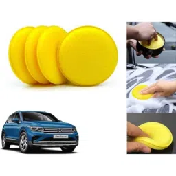Auto Pearl Polyurethane Beige Washing &a; Waxing Polish Foam Sponge for Tiguan (Pack of 4)-picture-44