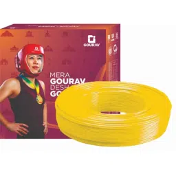 GOURAV Fucon+ 1 Sqmm Yellow Single Core Heavy Duty FR PVC Housing Wire, Length: 90 m-picture-21