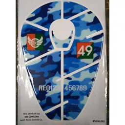 Modified Autos Airborne Blue Tank Pad Protectors Stickers for Bullet Royal Enfield Signals 350cc image 2
