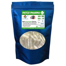 Patco Pharma 370mg Vegetarian Transparent Empty Capsule for Size 2 Capsule (Pack of 1000)-image-86