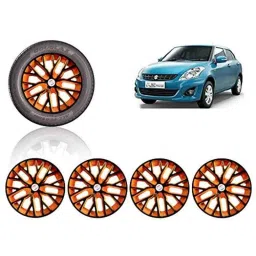 Auto Pearl 4 Pcs 14 inch ABS Black &a; Orange Press Type Fitting Car Wheel Cover Set for Maruti Swift Dzire T2-picture-23