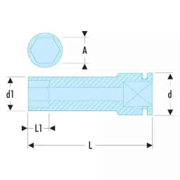 Facom 33mm 3/4 inch Square Drive 6 Points Thin Deep Impact Socket, NKB.33 image 2