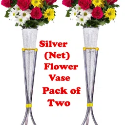 sps craft Silver Flower Stand Double (Without Flower ) Iron Vase image 3