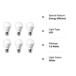 Philips Ace Saver 7W E27 6500K Cool Day White LED Bulb (Pack of 6) image 5