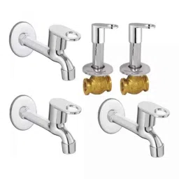 Fastgear Brass &a; Steel Silver Chrome Finish Bathroom Faucet Set, FG1031-picture-13