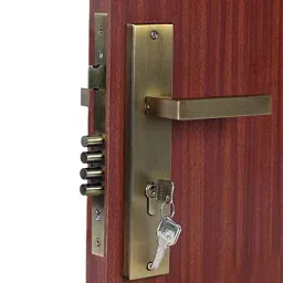 Voltizi 10 inch Stainless Steel 304 Antique Brass Finish Cylindrical Plate Mortise Door Lock Handle Set, LB-201 image 4